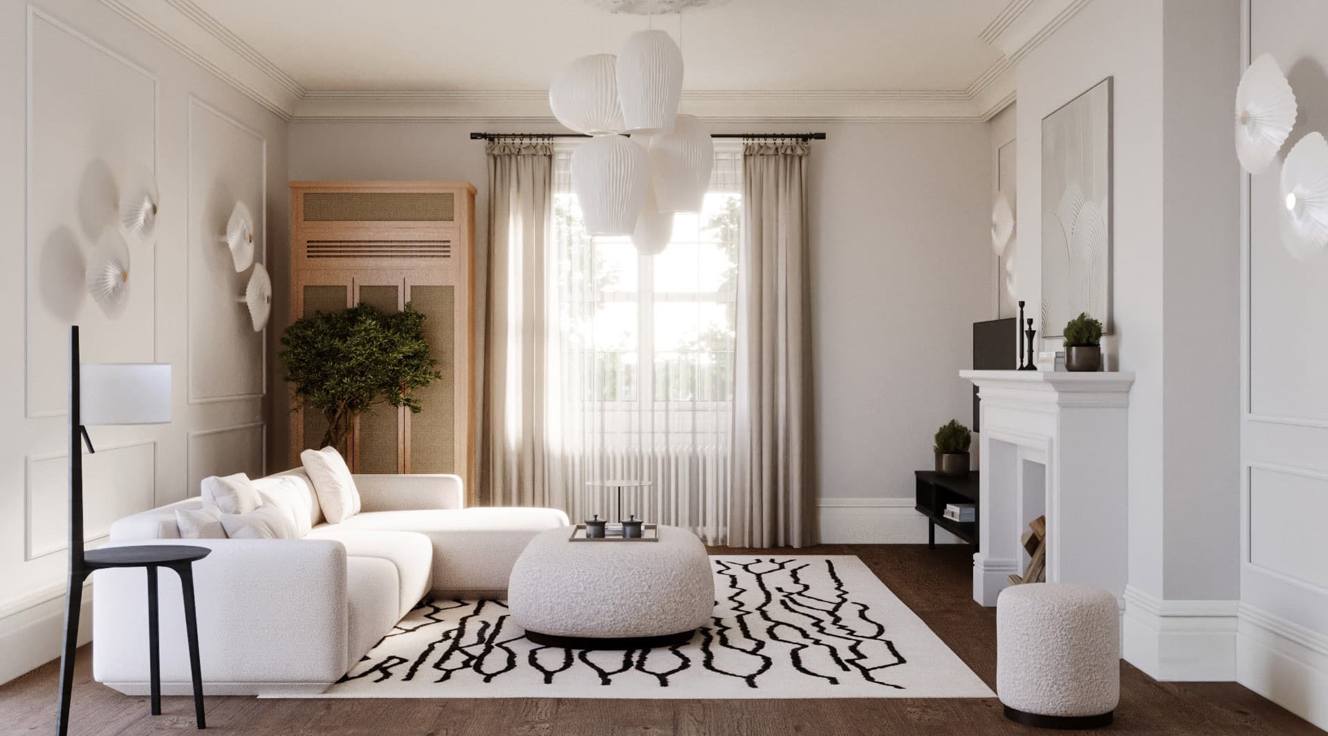 Architectural visualization of Hampstead Residence in Sai Interiors · London, UK