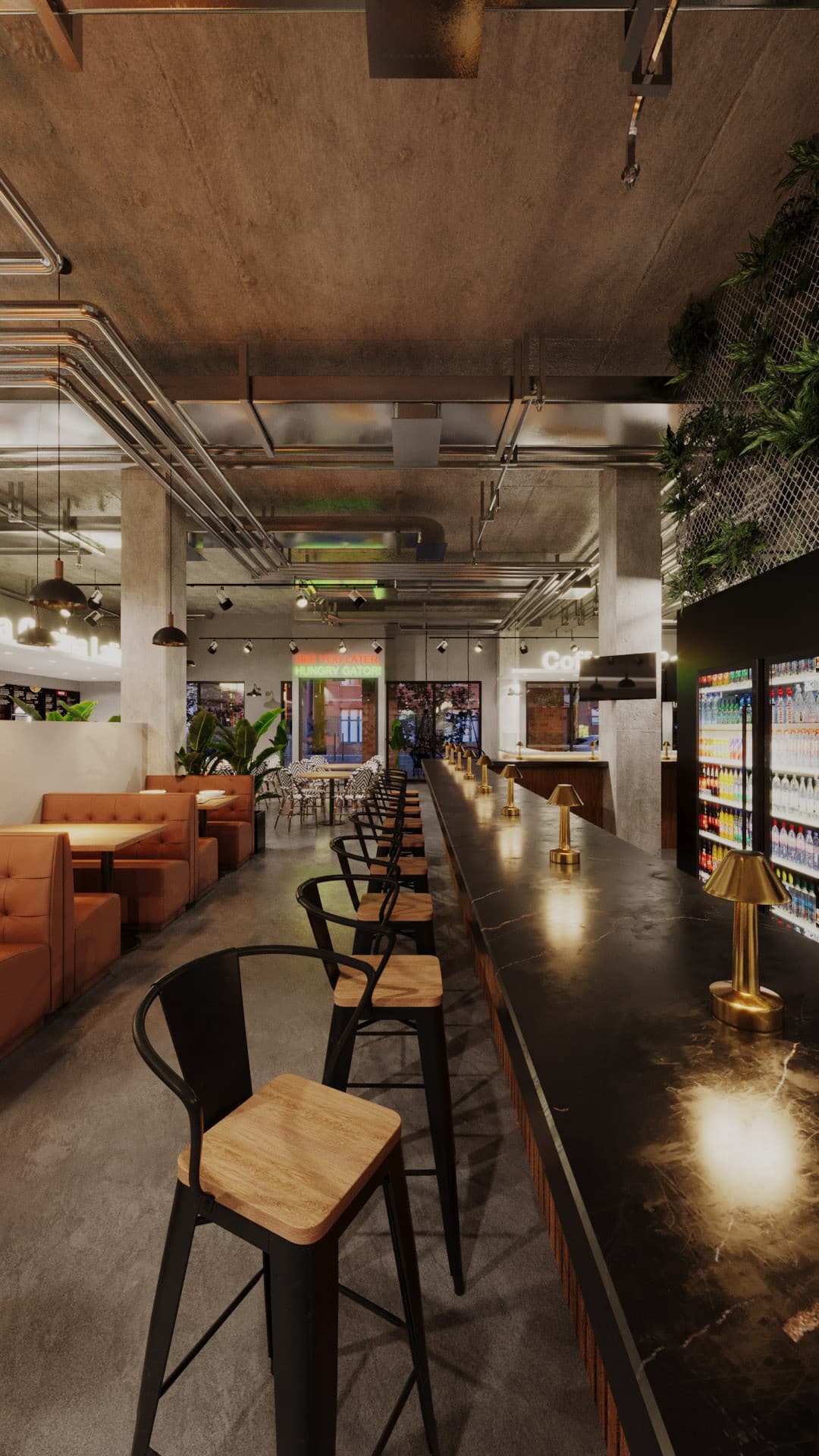 Architectural visualization of Mercado Food in BASE Architecture · Gainesville, FL