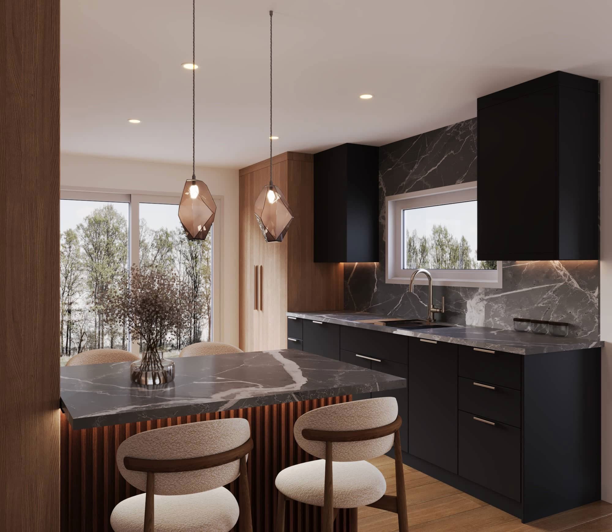 Architectural visualization of Kitchen Design in Coeur Interiors · Denver, CO