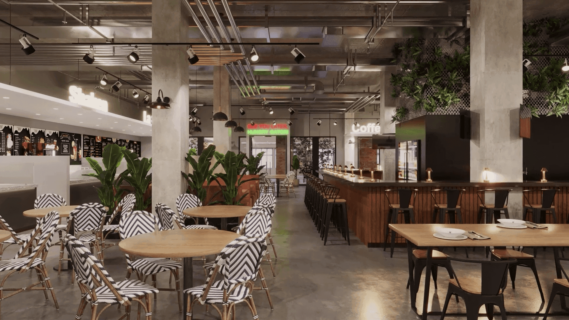 Architectural visualization of Camila’s Restaurant Walkthrough in Los Angeles, CA