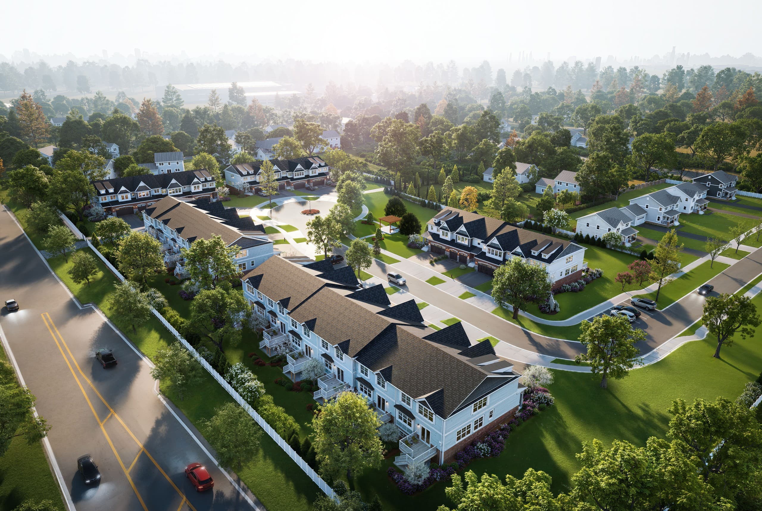 Architectural visualization of Harding Townhomes in Rite-Way Custom Homes · Glen Ellyn, IL