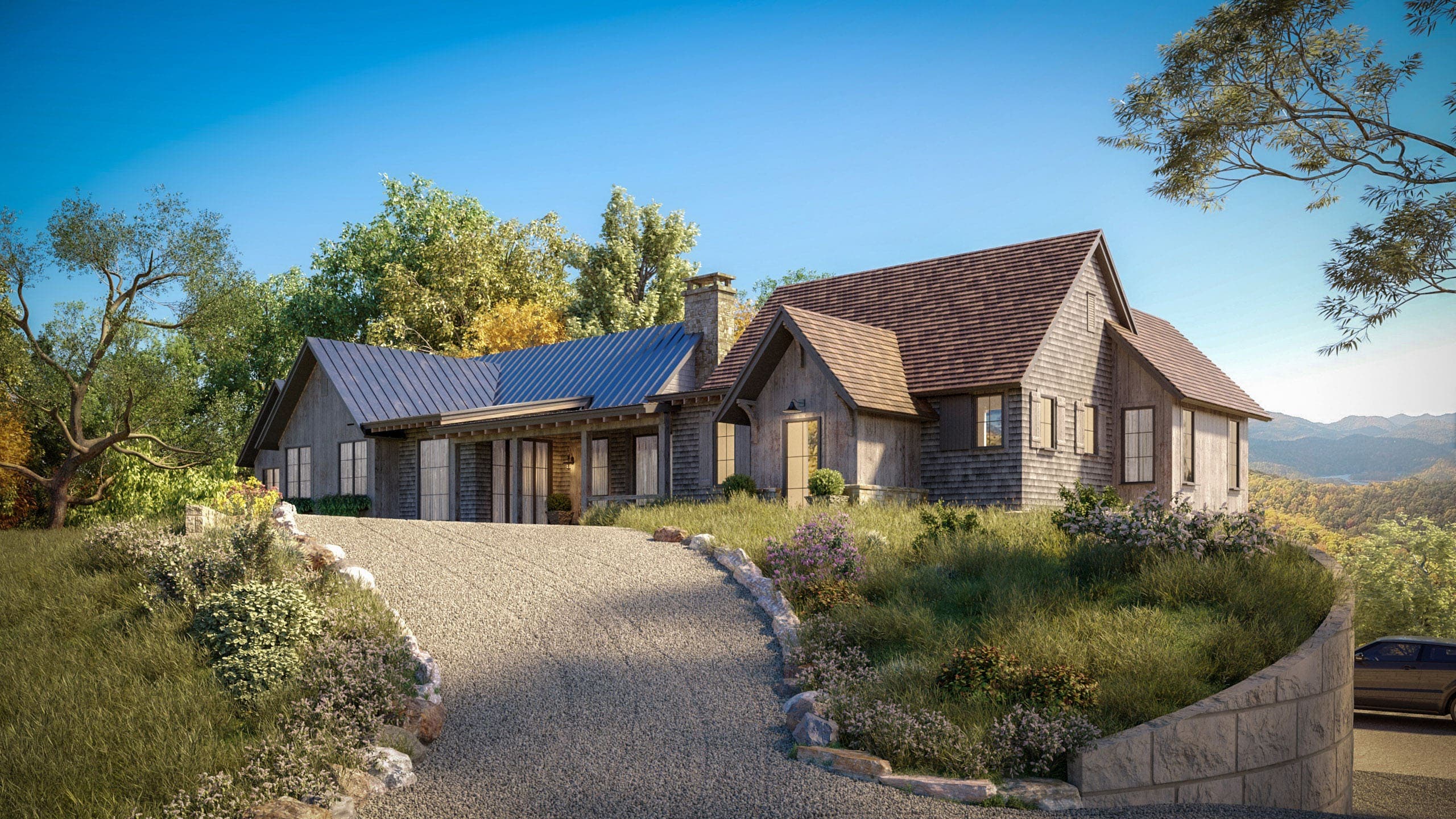 Architectural visualization of Sullivan Residence in Carriage Properties · Cashiers, NC