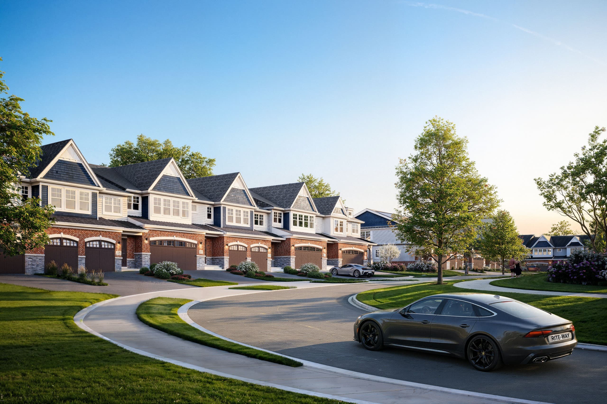 Architectural visualization of Harding Townhomes in Rite-Way Custom Homes · Glen Ellyn, IL