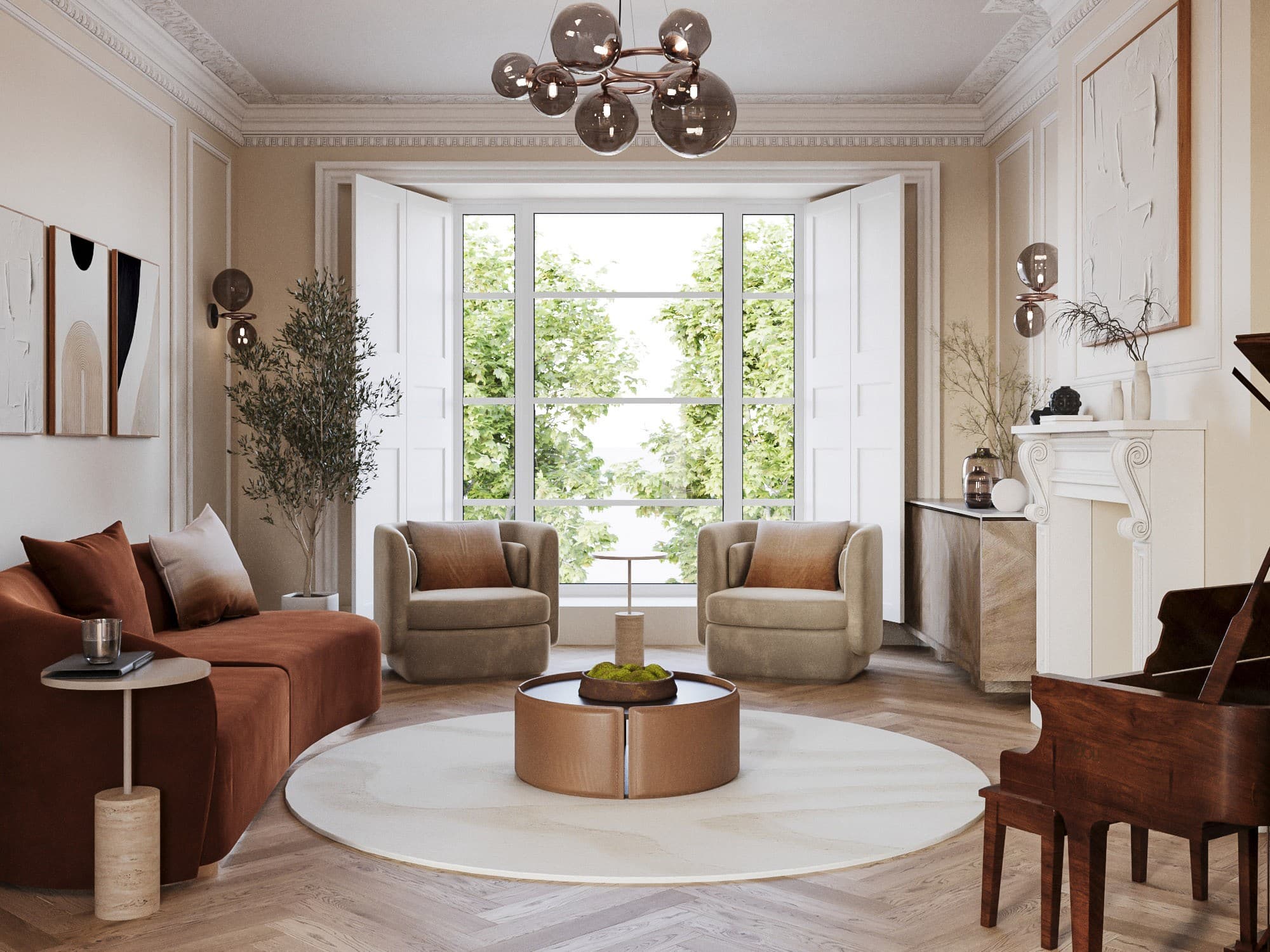 Architectural visualization of Hampstead Residence in Sai Interiors · London, UK