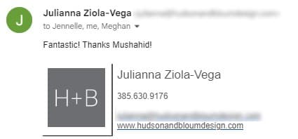 Client email