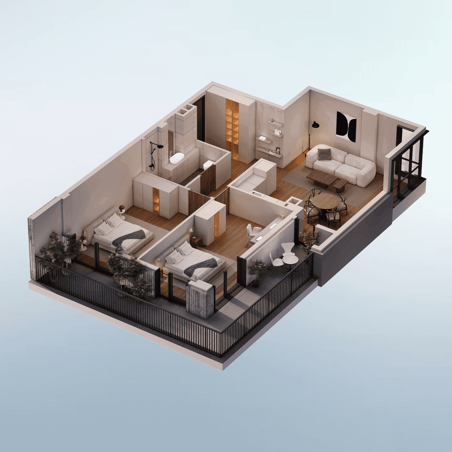 Photoreal Isometric Floor Plans